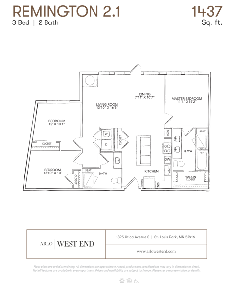 a floor plan of a bedroom apartment